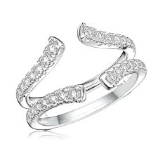 1/2ctw Round Diamond White Gold Ring Guard - Embrace Collection