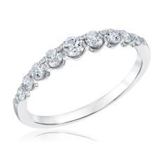 1/2ctw Round Diamond White Gold Wedding Band - Embrace Collection