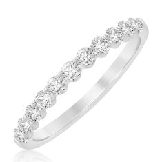 1/2ctw Round Diamond White Gold Wedding Band - Embrace Collection