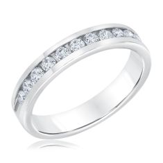 1/2ctw Round Diamond White Gold Wedding Band | Embrace Collection