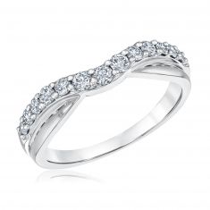 1/2ctw Round Diamond White Gold Wedding Band | Embrace Collection