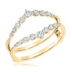 1/2ctw Round Diamond Yellow Gold Ring Guard - Embrace Collection
