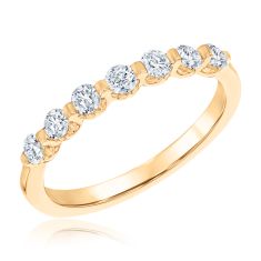 1/2ctw Round Diamond Yellow Gold Wedding Band - Embrace Collection