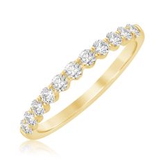1/2ctw Round Diamond Yellow Gold Wedding Band - Embrace Collection