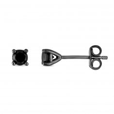 1/2ctw Round Treated Black Diamond Solitaire Stud Earrings