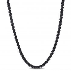 1/2ctw Treated Black Diamond Swirl Tennis Necklace