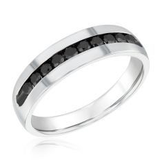 1/2ctw Treated Black Diamond White Gold Ring | Men's