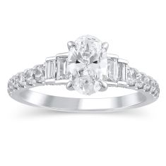 1 3/4ctw Oval Diamond White Gold Engagement Ring - Couture Collection