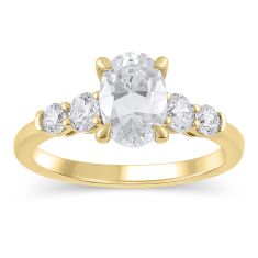 1 3/4ctw Oval Diamond Yellow Gold Engagement Ring - Glow Collection