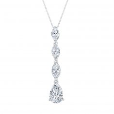 1 3/4ctw Pear and Marquise Lab Grown Diamond White Gold Drop Pendant Necklace