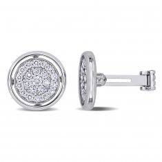 1 3/8 ctw Diamond White Gold Round Cufflinks