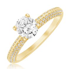 1 3/8ctw Oval Diamond Yellow Gold Engagement Ring - Glow Collection