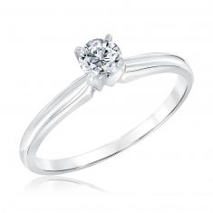 image of 1/3ct Round Solitaire Diamond White Gold Engagement Ring - Solitaire Collection with sku:18962431