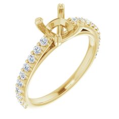 1/3ctw Diamond Accent Yellow Gold Engagement Ring Setting