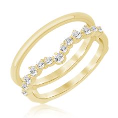 1/3ctw Diamond Chevron Yellow Gold Ring Guard - Embrace Collection