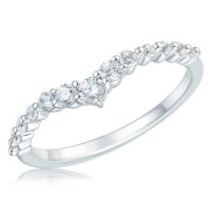 1/3ctw Diamond Curved White Gold Wedding Band