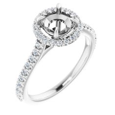 1/3ctw Diamond Halo White Gold Engagement Ring Setting