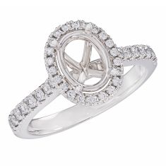 1/3ctw Diamond Oval Halo White Gold Engagement Ring Setting - Design Collection