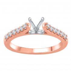 1/3ctw Diamond Rose Gold Engagement Ring Setting | Design Collection