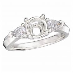 1/3ctw Diamond Three-Stone White Gold Engagement Ring Setting | Design Collection