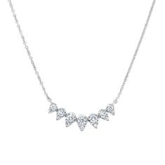 1/3ctw Diamond White Gold Curved Bar Necklace