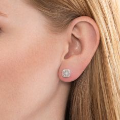 1/3ctw Diamond White Gold Earrings