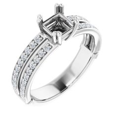 image of 1/3ctw Diamond White Gold Engagement Ring Setting | 3/4ct Princess Center with sku:121991_2005_P