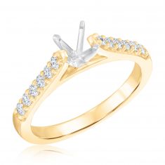 1/3ctw Diamond Yellow Gold Engagement Ring Setting