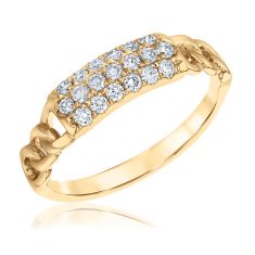1/3ctw Diamond Yellow Gold Link Ring