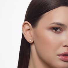 1/3ctw Princess Diamond Solitaire Yellow Gold Stud Earrings