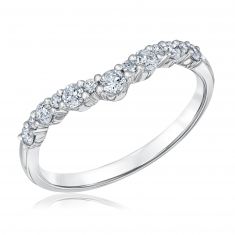 1/3ctw Round Diamond White Gold Contour Wedding Band | Embrace Collection