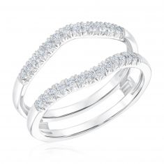 1/3ctw Round Diamond White Gold Ring Guard | Embrace Collection