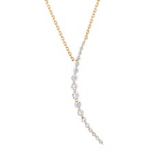 1/3ctw Round Diamond Yellow Gold Y Necklace