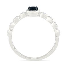 1/4ctw Diamond and Black Diamond Sterling Silver Promise Ring