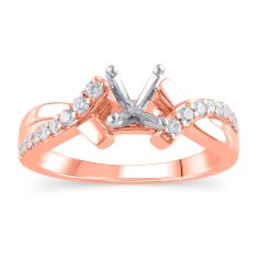 1/4ctw Diamond Bypass Rose Gold Engagement Ring Setting | Design Collection