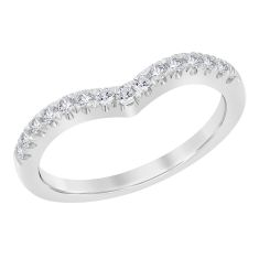 1/4ctw Diamond Curved White Gold Wedding Band | Embrace Collection