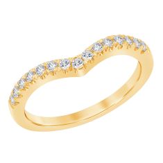 1/4ctw Diamond Curved Yellow Gold Wedding Band | Embrace Collection