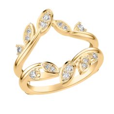 1/4ctw Diamond Floral Yellow Gold Ring Guard