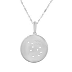 1/4ctw Diamond Halo Aquarius Constellation Sterling Silver Zodiac Pendant Necklace