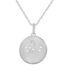 1/4ctw Diamond Halo Capricorn Constellation Sterling Silver Zodiac Pendant Necklace