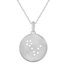 1/4ctw Diamond Halo Pisces Constellation Sterling Silver Zodiac Pendant Necklace