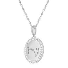 1/4ctw Diamond Halo Scorpio Constellation Sterling Silver Zodiac Pendant Necklace