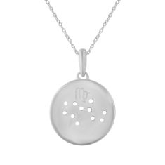 1/4ctw Diamond Halo Virgo Constellation Sterling Silver Zodiac Pendant Necklace