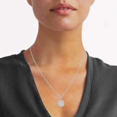 1/4ctw Diamond Halo Virgo Constellation Sterling Silver Zodiac Pendant Necklace