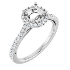 image of 1/4ctw Diamond Halo White Gold Engagement Ring Setting with sku:123348WG