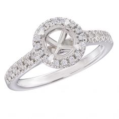 1/4ctw Diamond Halo White Gold Engagement Ring Setting - Design Collection