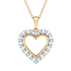 image of 1/4ctw Diamond Heart Yellow Gold Pendant Necklace with sku:20453163
