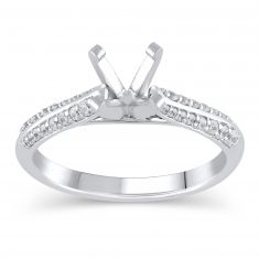 image of 1/4ctw Diamond Knife Edge White Gold Engagement Ring Setting - Design Collection with sku:VR7190SE-WGSE3