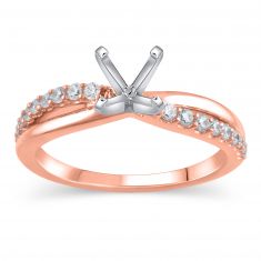 1/4ctw Diamond Rose Gold Engagement Ring Setting | Design Collection