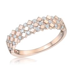 1/4ctw Diamond Rose Gold Multi-Row Ring